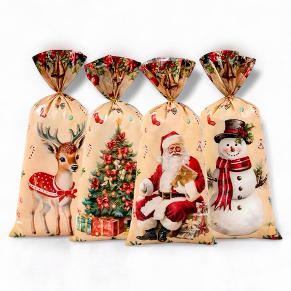 Xmas Goodie Bags - Christmas Party Gift Wraps 10-Pack