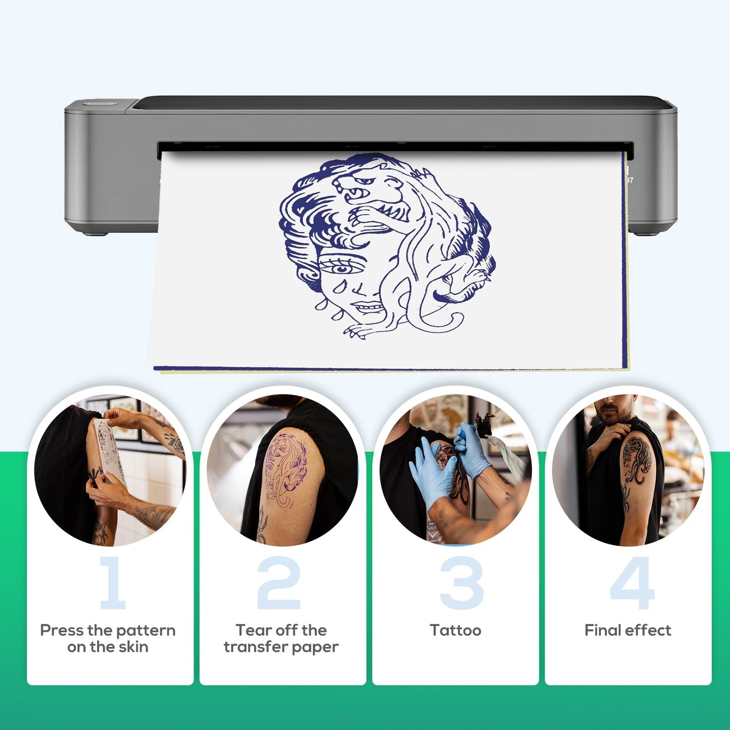 MAST® Upgraded A3 Bluetooth Tattoo Stencil Printer Portable Tattoo Transfer Machine for Large-Scale Tattoo Stencil