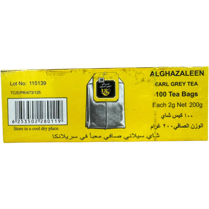 Alghazaleen Early Gray Tea Bags - Premium Quality Black Tea with Bergamot Flavor