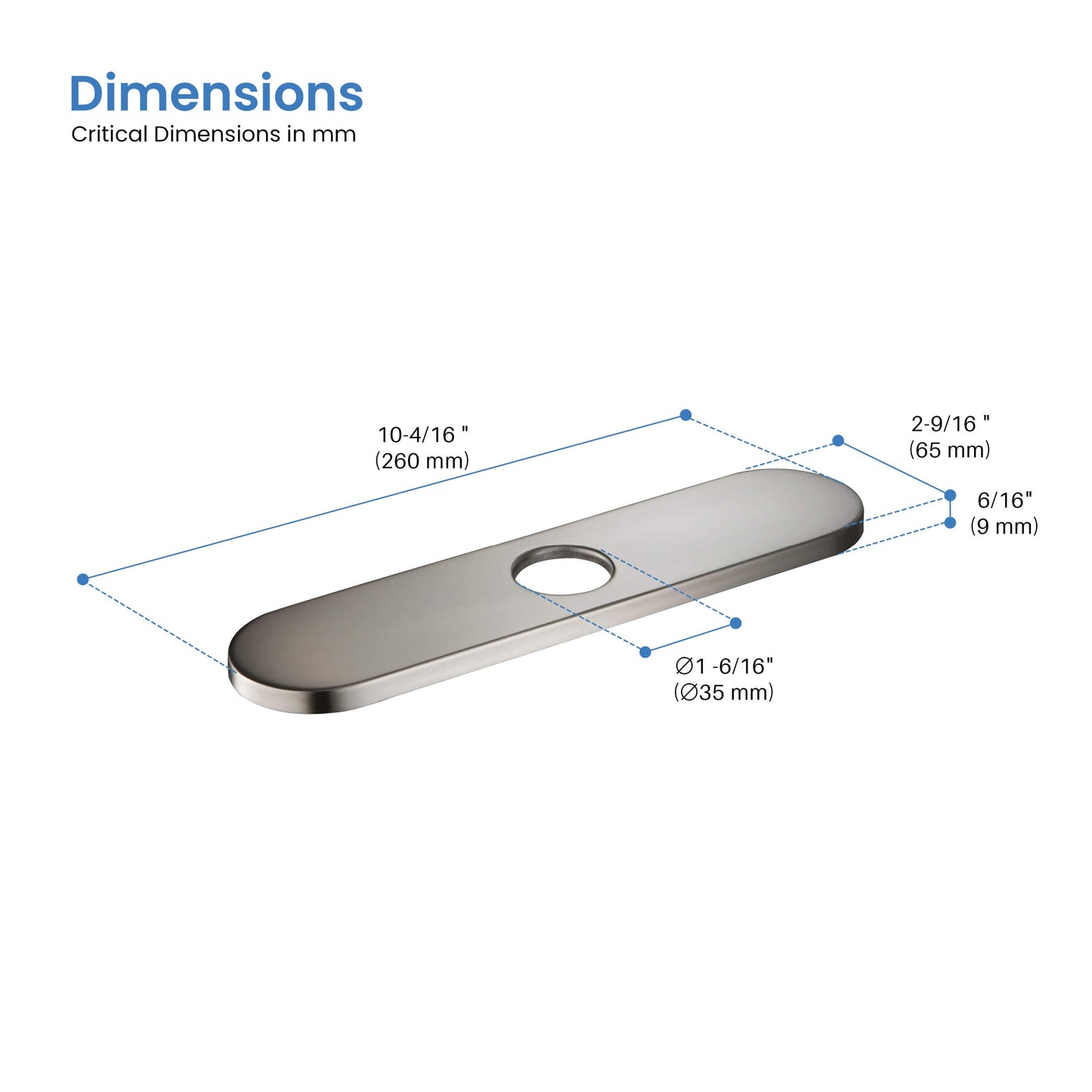 Halo 6 Inch Bathroom Faucet Hole Cover