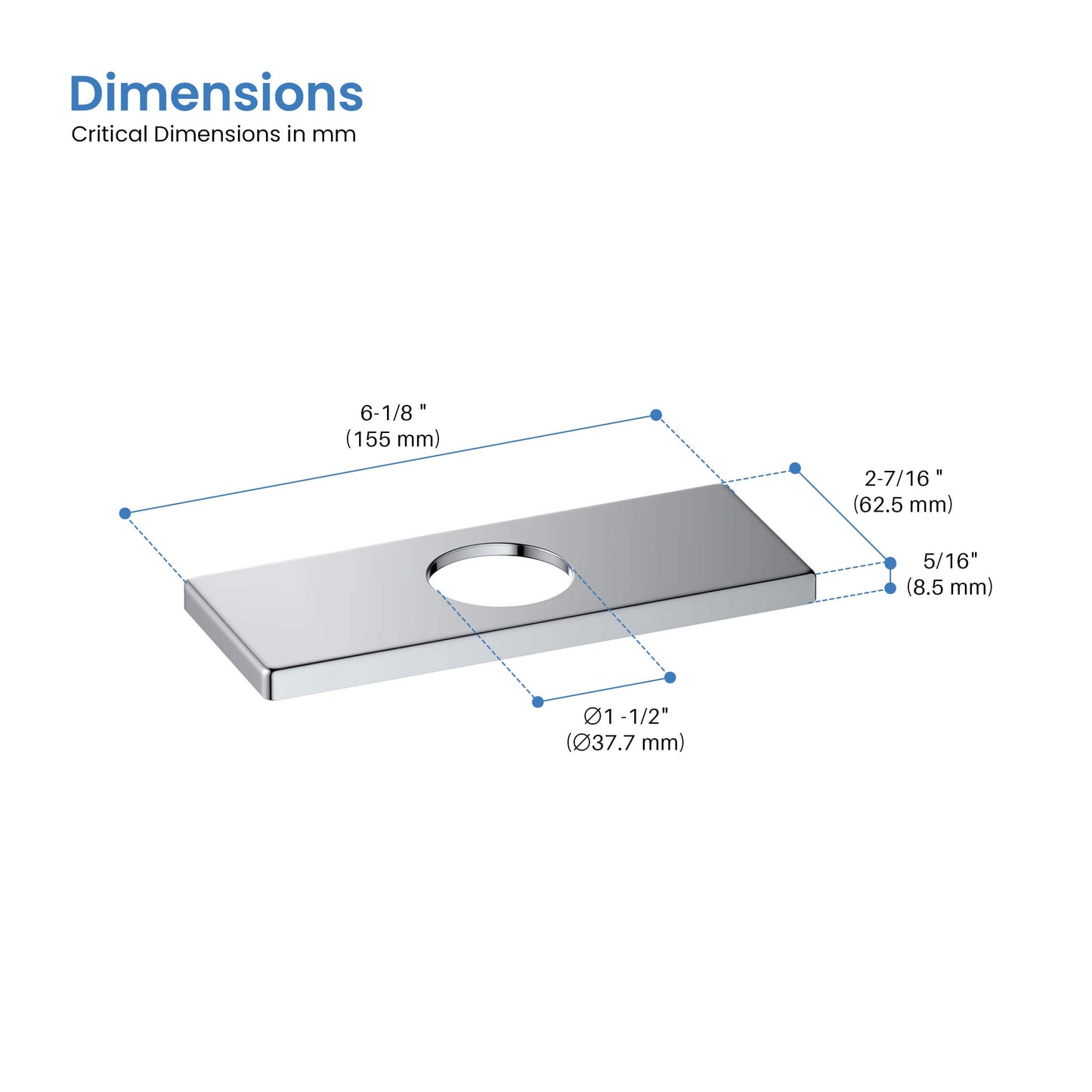 Fusion 6 Inch Bathroom Faucet Hole Cover
