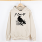 F Caw F, Raven, Crow, Funny, Trending, Vulgar, Crude, Halloween, Goth, Witch, Spooky, Graphic Hoodie, Hooded Sweatshirt