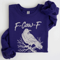 F Caw F, Raven, Crow, Funny, Trending, Vulgar, Crude, Halloween, Goth, Witch, Spooky, Graphic Sweatshirt