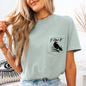 F Caw F, Raven, Crow, Funny, Vulgar, Crude, Halloween, Goth, Witch, Spooky, Pocket, Comfort Colors Pocket T-Shirt