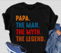 Papa, the Man, the Myth, the Legend Men's Bamboo Viscose/Organic Cotton Short Sleeve Graphic T-Shirt