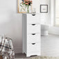 Modern Farmhouse 4-Drawer Bathroom Linen Floor Cabinet in White Wood Finish