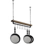 FarmHome Rustic Industrial 8 S-Hooks Ceiling Mounted Hanging Pot Rack | Kitchen [Metal] | Kitchen + Metal