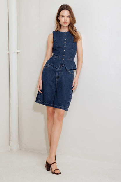 COFFEE PETAL DENIM VEST