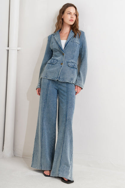 TAILORED FRAME FRENCH TERRY BLAZER