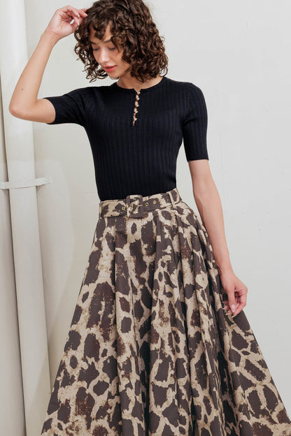 LEO LOVER WOVEN FULL MIDI SKIRT