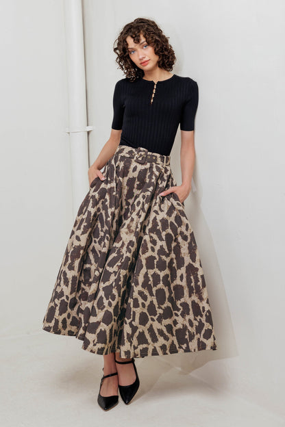 LEO LOVER WOVEN FULL MIDI SKIRT