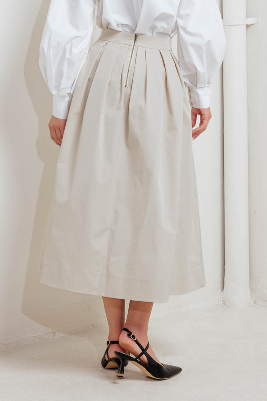 SOFT POEM WOVEN FULL MIDI SKIRT