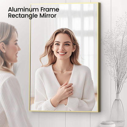 24" x 36" Metal Frame Shatterproof Wall Mount Mirror