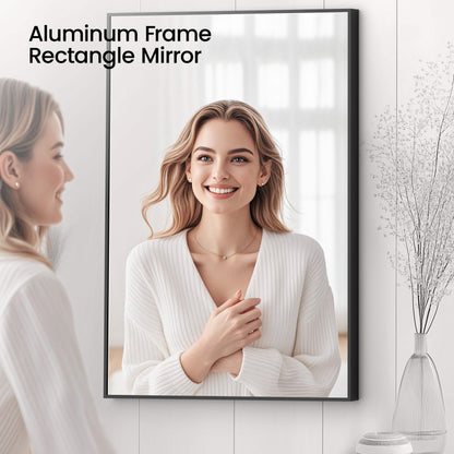 24" x 36" Metal Frame Shatterproof Wall Mount Mirror