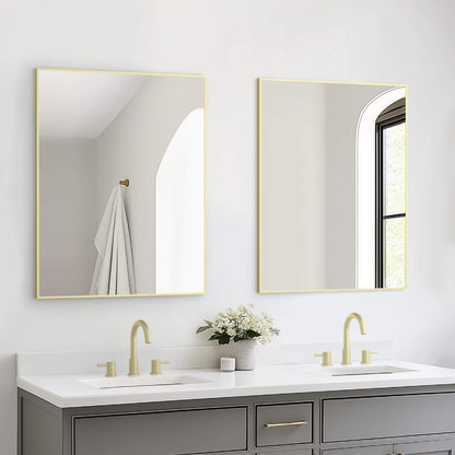 30" x 36" Metal Frame Shatterproof Wall Mount Mirror