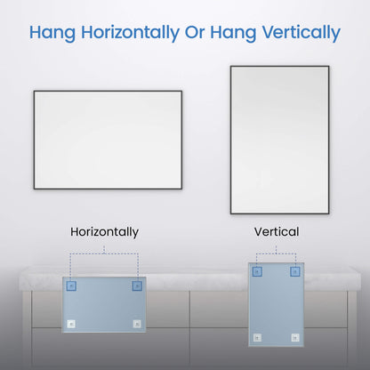 30" x 36" Metal Frame Shatterproof Wall Mount Mirror