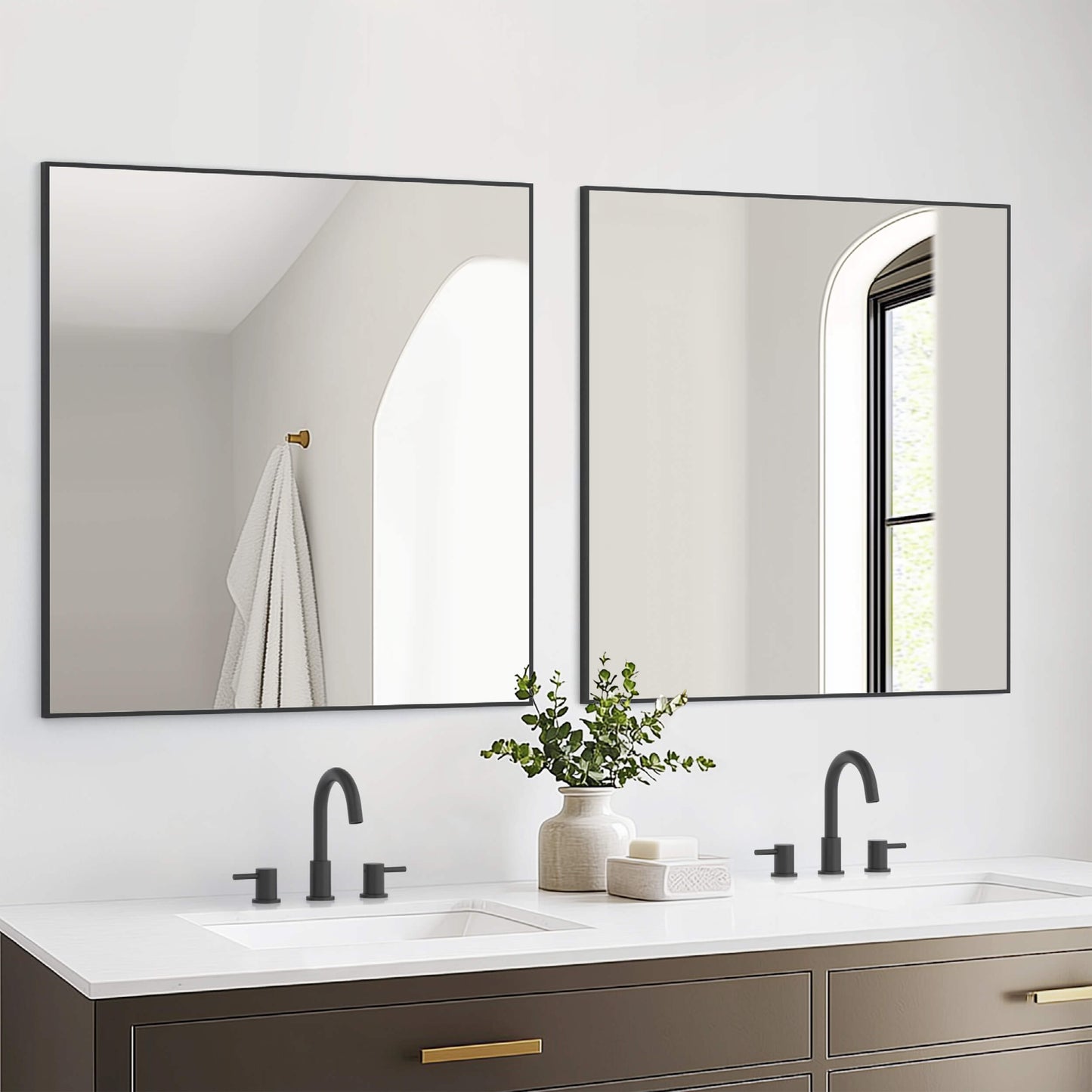 36" x 36" Metal Frame Shatterproof Wall Mount Mirror