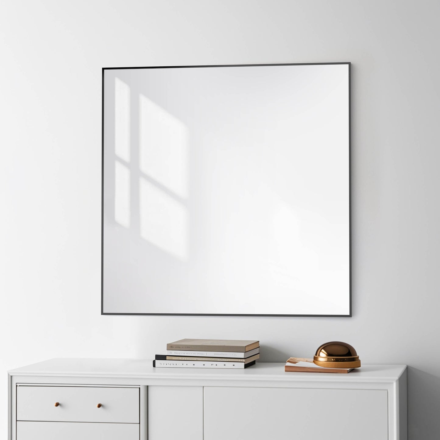 36" x 36" Metal Frame Shatterproof Wall Mount Mirror