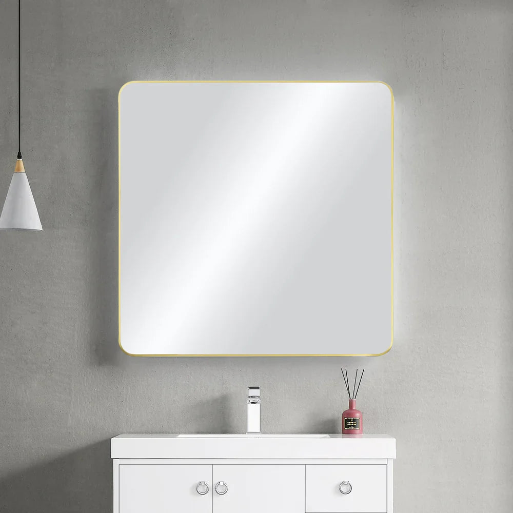 36" x 36" Shatterproof Wall Mount Metal Frame Mirror - FM2-3636