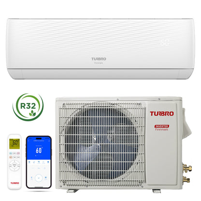 Finnmark 9000 BTU WiFi Ductless Mini Split AC with Heat Pump, 115V/230V (R32)