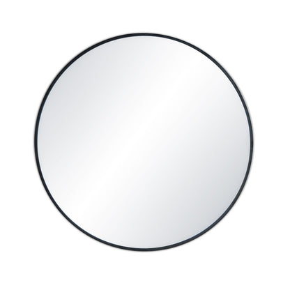 32" Round Metal Frame Shatterproof Wall Mount Mirror