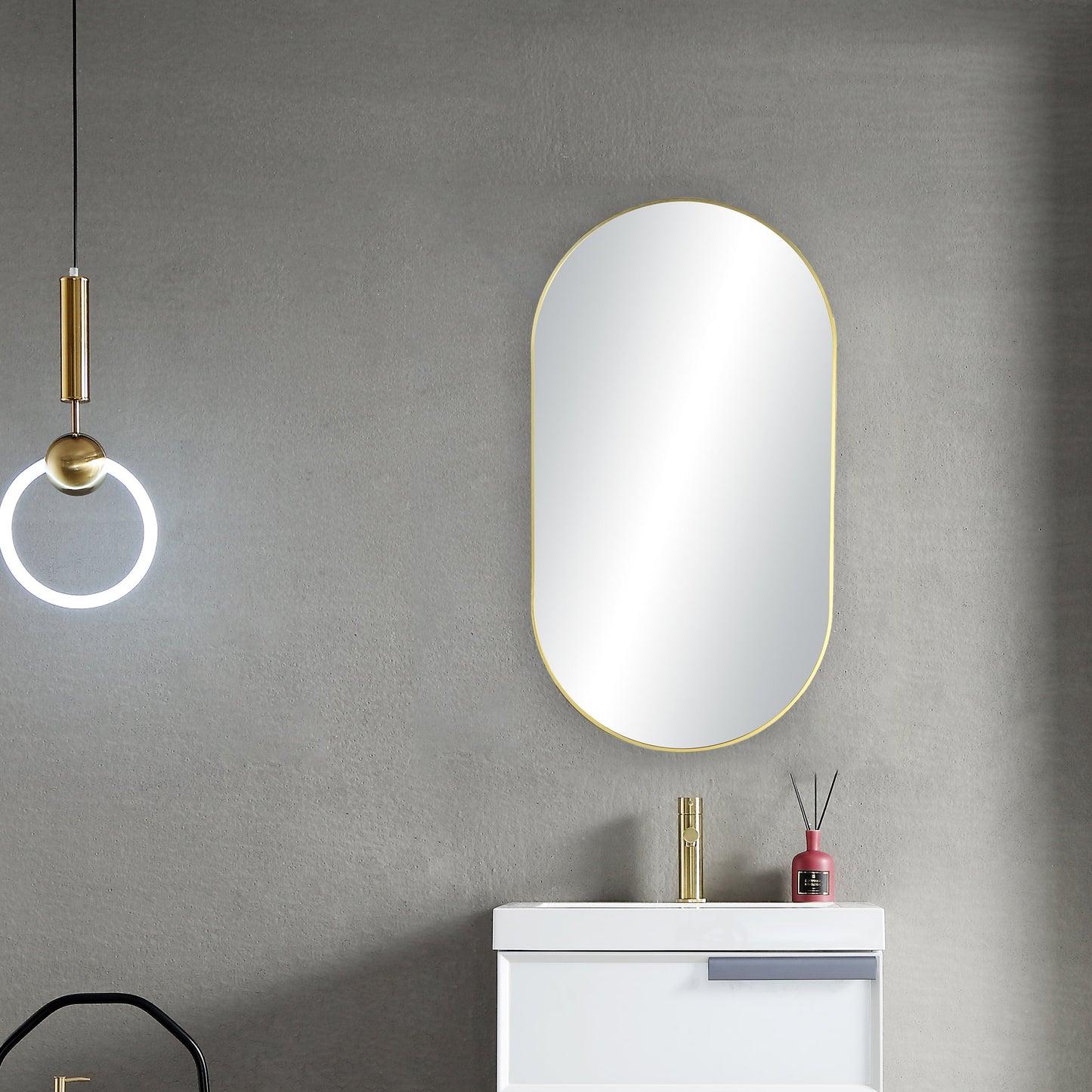 20" x 36" Metal Frame Shatterproof Wall Mount Mirror