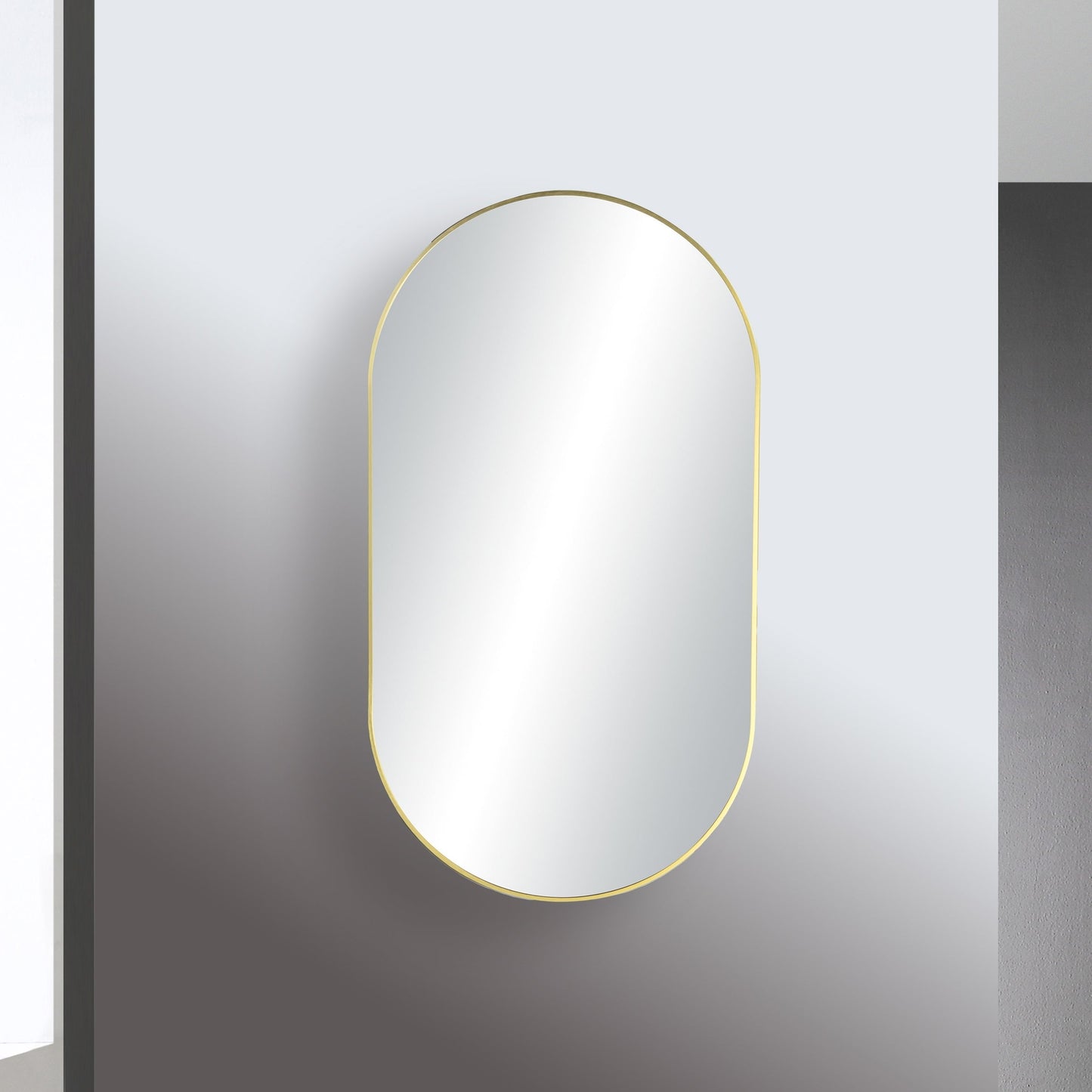 24" x 44" Metal Frame Shatterproof Wall Mount Mirror