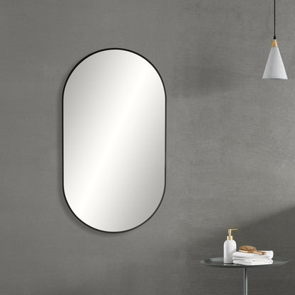 24" x 44" Metal Frame Shatterproof Wall Mount Mirror