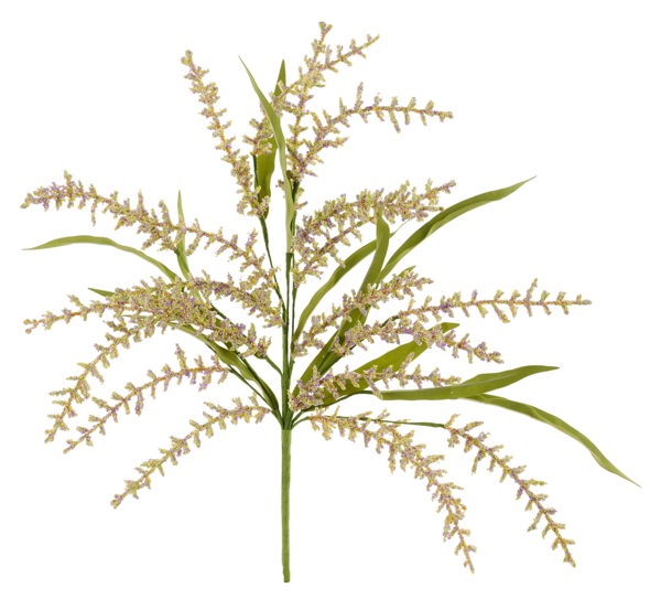 24"L MINI BEAD SPIKE/PAPER GRASS SPRAY YELLOW/LAVENDER/LT GREEN