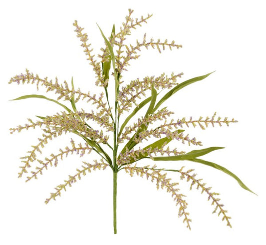 24"L MINI BEAD SPIKE/PAPER GRASS SPRAY YELLOW/LAVENDER/LT GREEN