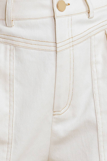 SIMPLY MINE CREAM WOVEN SHORT