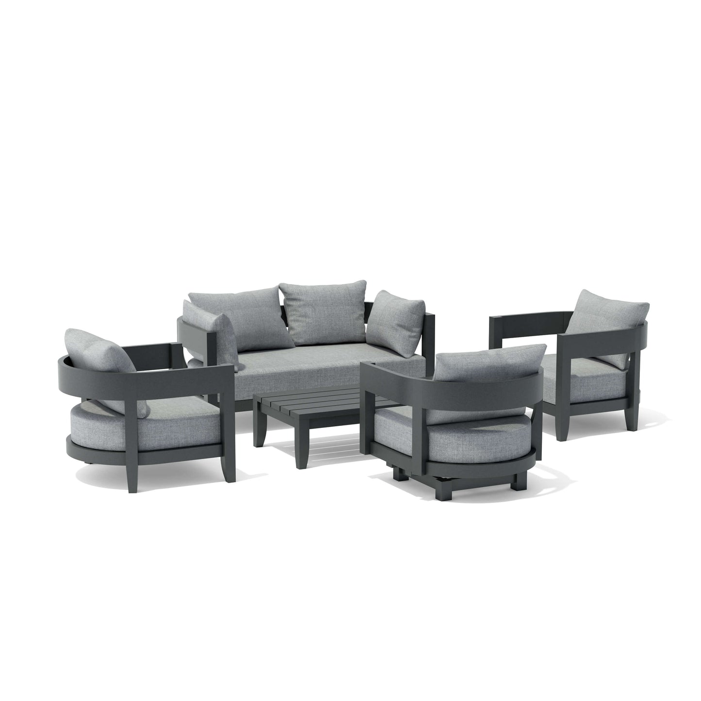 Set-173-Al 5-Pc Coronado Aluminum Deep Seating Set