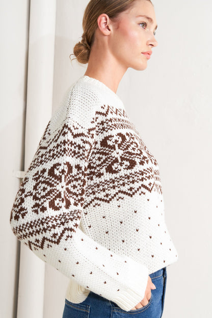 SNOWFLAKE GLAM PULLOVER SWEATER TOP