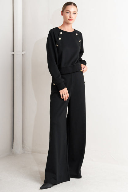 BLACK REGIMENT WOVEN TOP