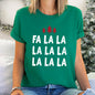 Fa La La, Retro, Christmas Trees - white Super Soft Tees