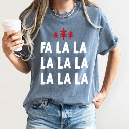 Fa La La, Retro, Christmas Trees Comfort Colors Tshirt