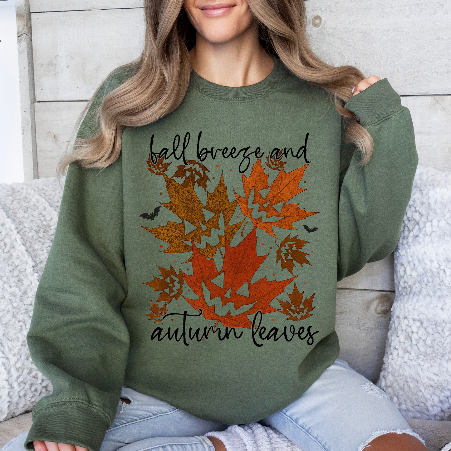 Fall Breeze and Autumn Leaves, Halloween Sweatshirt