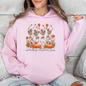 Fall Breeze and Autumn Leaves, Skeletons, Fall, Pumpkin Spice, Autumn Skeleton, Dancing Skeletons, Graphic Hoodie, Hooded Sweatshirt