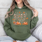 Fall Breeze and Autumn Leaves, Skeletons, Fall, Pumpkin Spice, Autumn Skeleton, Dancing Skeletons, Graphic Hoodie, Hooded Sweatshirt