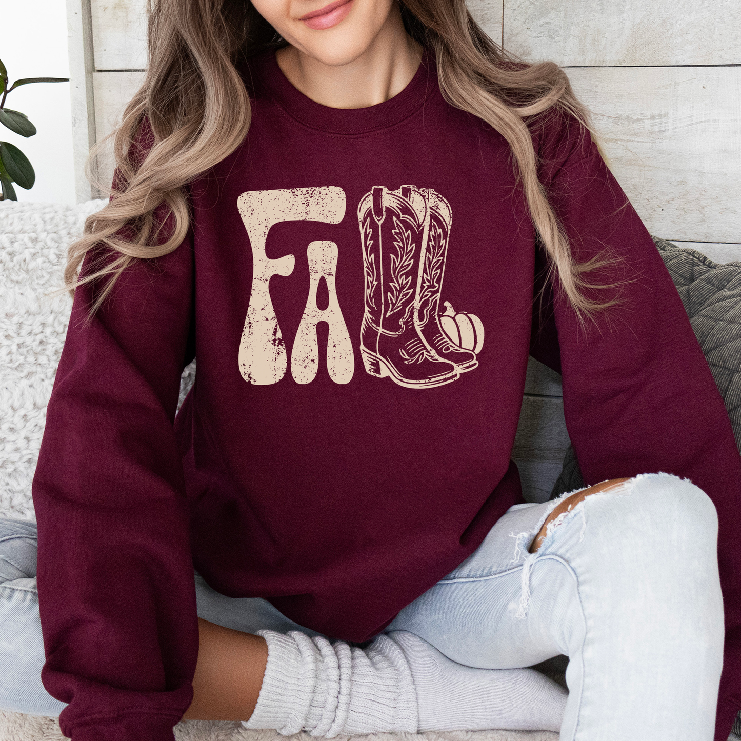Fall Cowboy Boots, Western, Autumn Sweatshirt