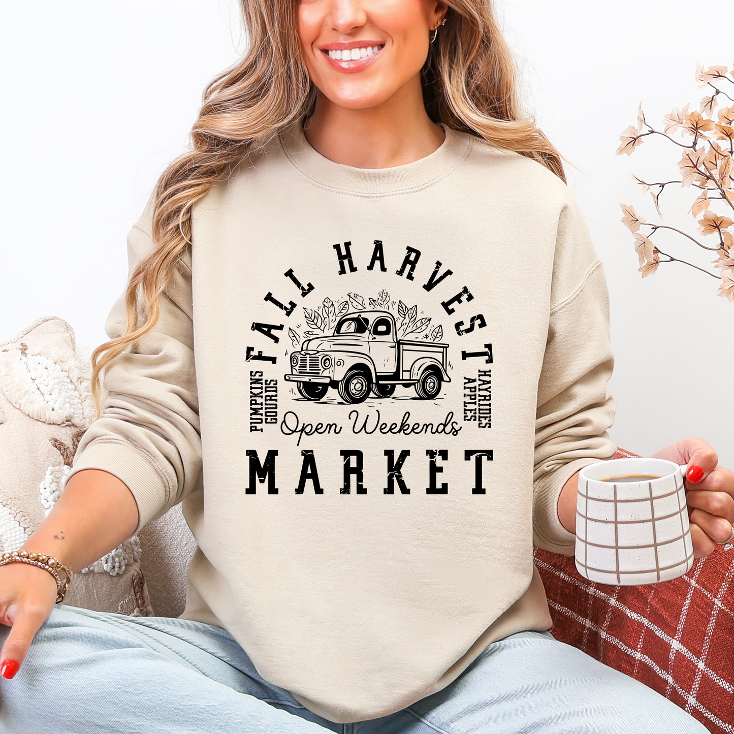 Fall Harvest Market, Pumpkins, Autumn Sweatshirt
