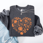 Fall Heart, Pumpkin Leaves, Autumn Sweatshirt