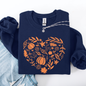 Fall Heart, Pumpkin Leaves, Autumn Sweatshirt