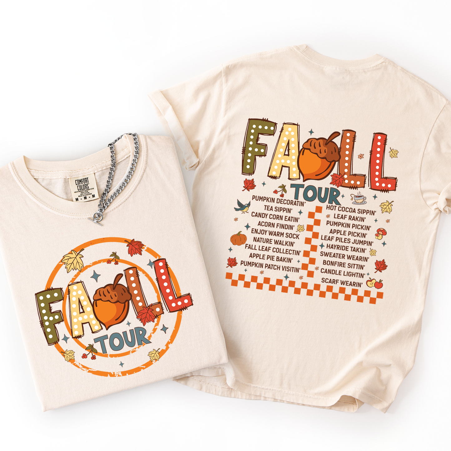 Fall Tour, Front and Back, Halloween, Autumn, Comfort Colors T-Shirt