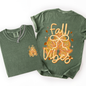 Fall Vibes, Coquette, Front and Back, Leaves, Autumn, Comfort Colors T-Shirt