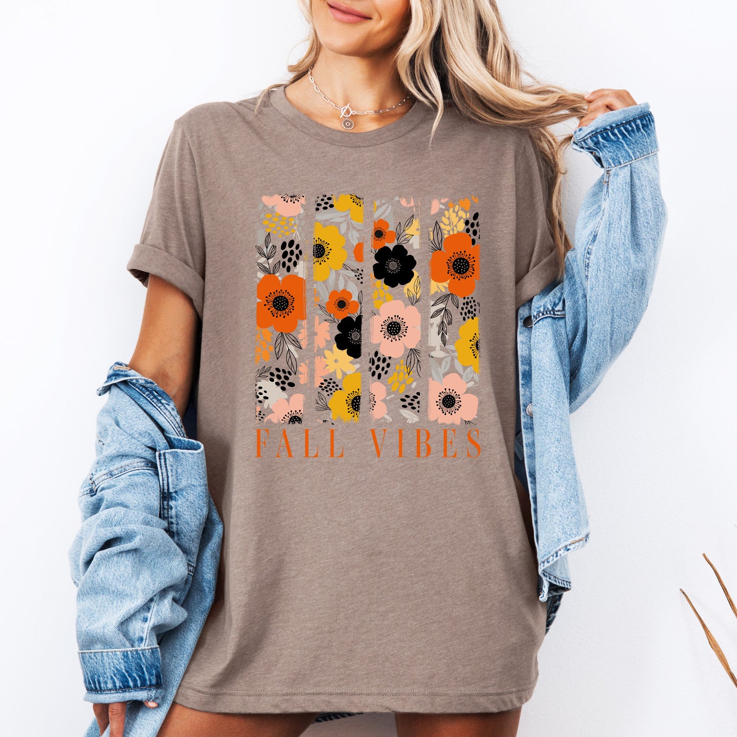 Fall Vibes, Floral Stripes, Beautiful Autumn, Tshirt