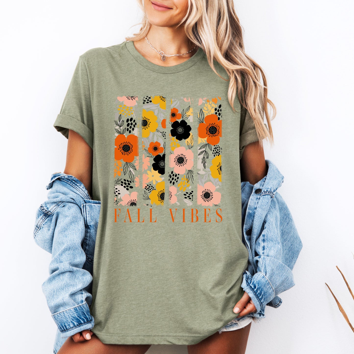 Fall Vibes, Floral Stripes, Beautiful Autumn, Tshirt
