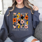 Fall Vibes, Floral Stripes, Beautiful Autumn Sweatshirt
