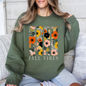 Fall Vibes, Floral Stripes, Beautiful Autumn Sweatshirt