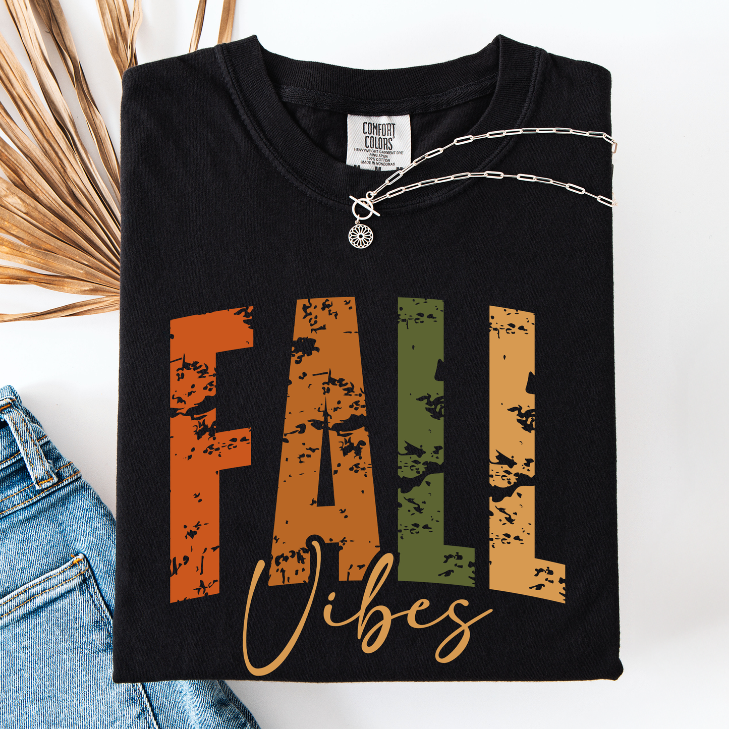 Fall Vibes, Retro Varsity, Autumn, Pumpkin, Comfort Colors T-Shirt